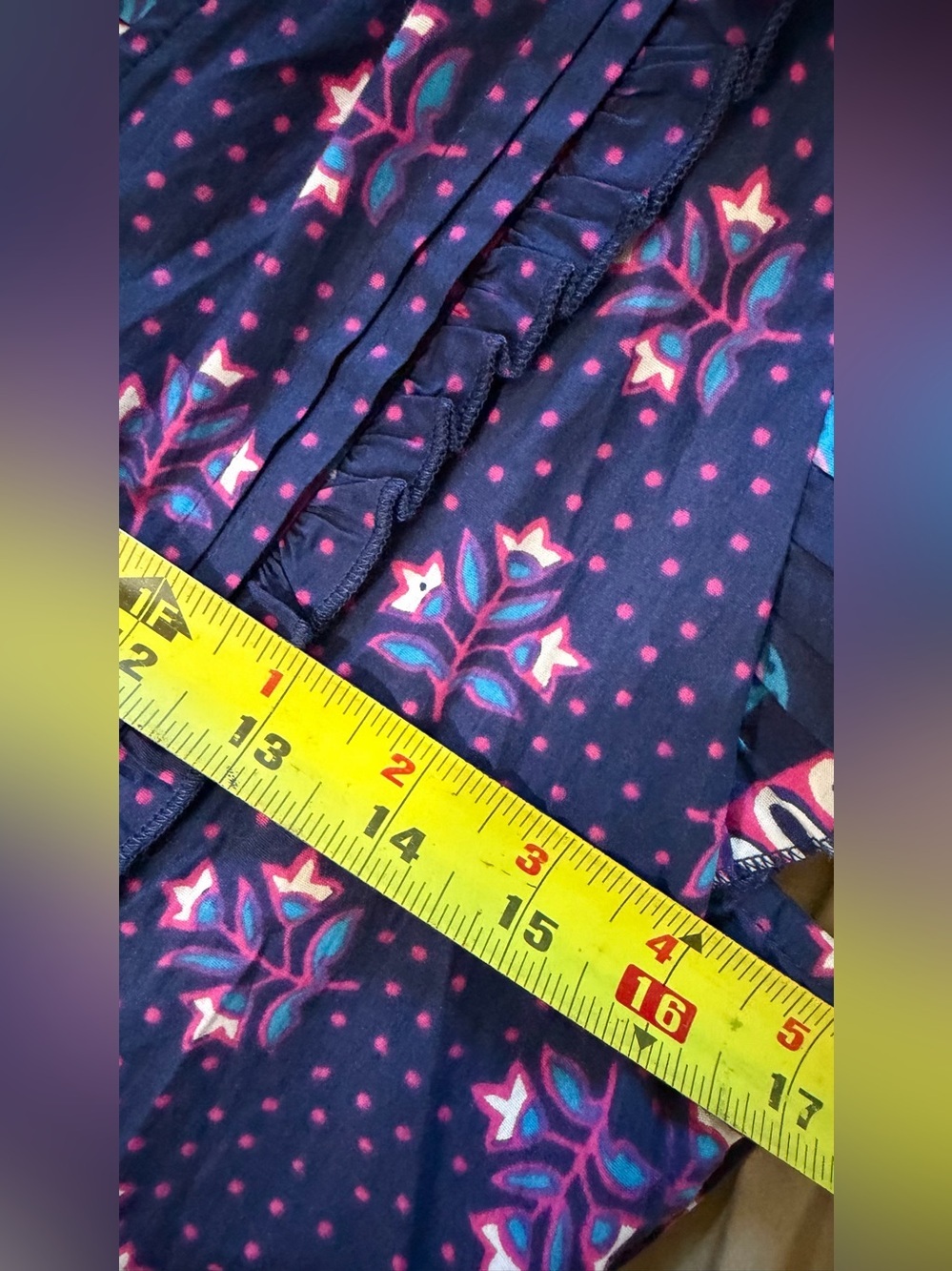 Caroline Constas Navy Dress with Pink & Teal Motif - Picture 9 of 9